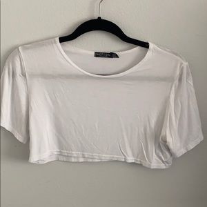Nasty Gal White Crop Top T-Shirt